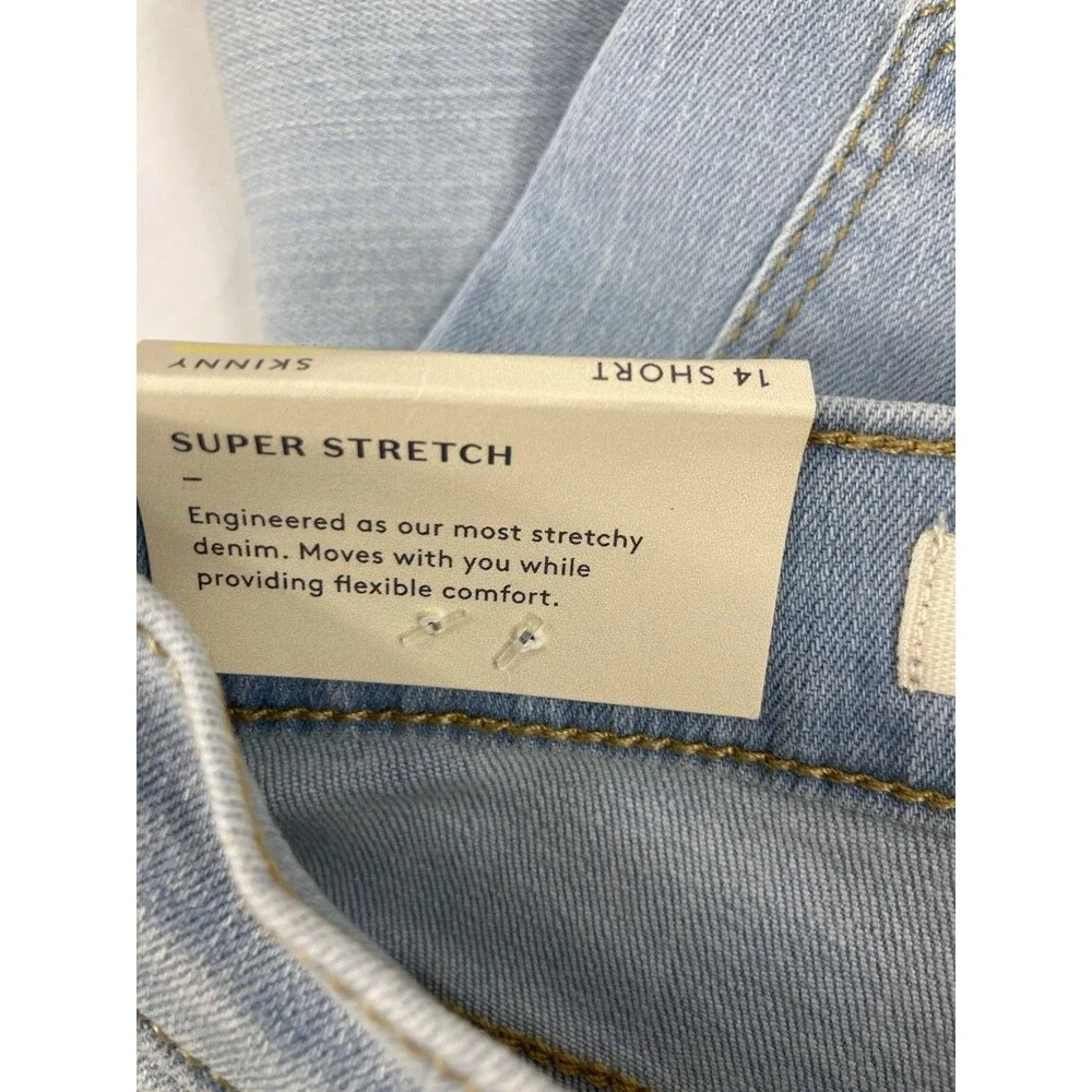 Universal Thread Jeans Womens 14 Short High Rise Skinny Light Wash Stretch NWT